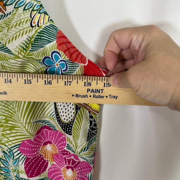 Tommy Bahama Shift Dress Tropical Toucan Linen Blend Sleeveless‎ Vacation Resort - Picture 8 of 9